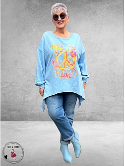 NC Sweater met Statement PEACE Lichtblauw